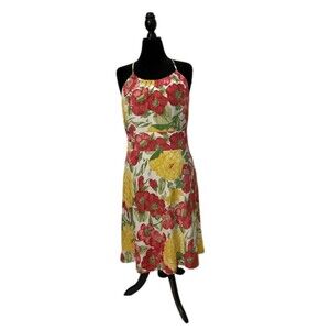 Ann Taylor LOFT Silk Floral Halter Midi Dress Women’s 14 NWT Fit & Flare